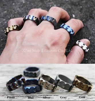 

Titanium TC4 Man's Male Ring with Personal Defense Function Light Weight 6g/pc Chamfered Processed CNC Machined