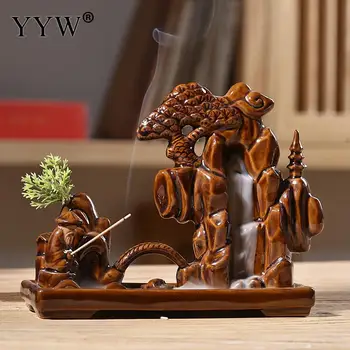 

Incense Stick Holder Backflow Incense Burner Waterfall Censer Carry Plant Vase Creative Porcelain Aroma Smoke Burner Incense