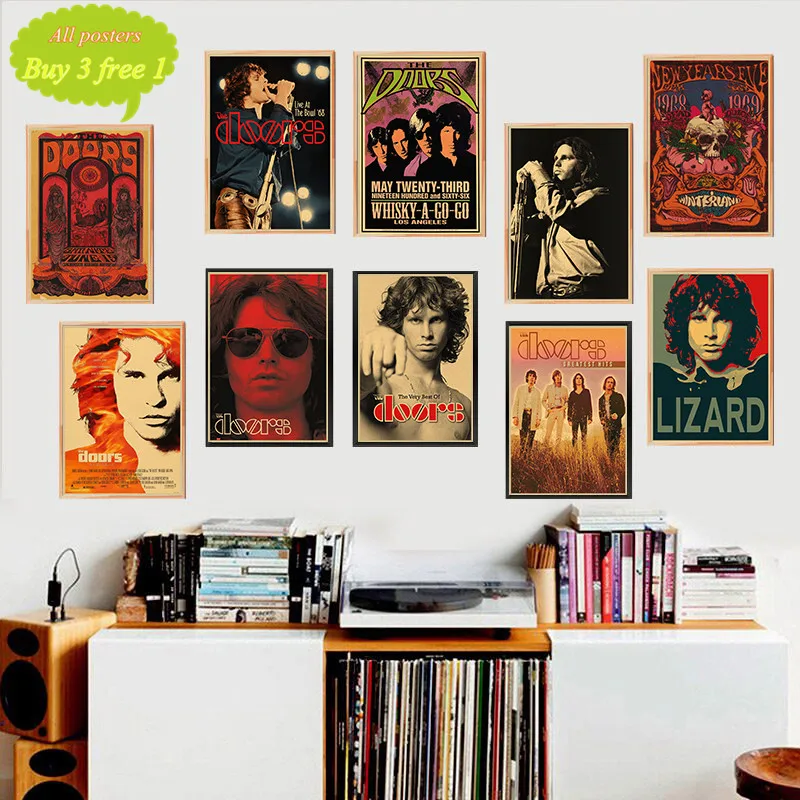 Винтажный Ретро рок группа музыка двери Jim Morrison матовый крафт бумага постер