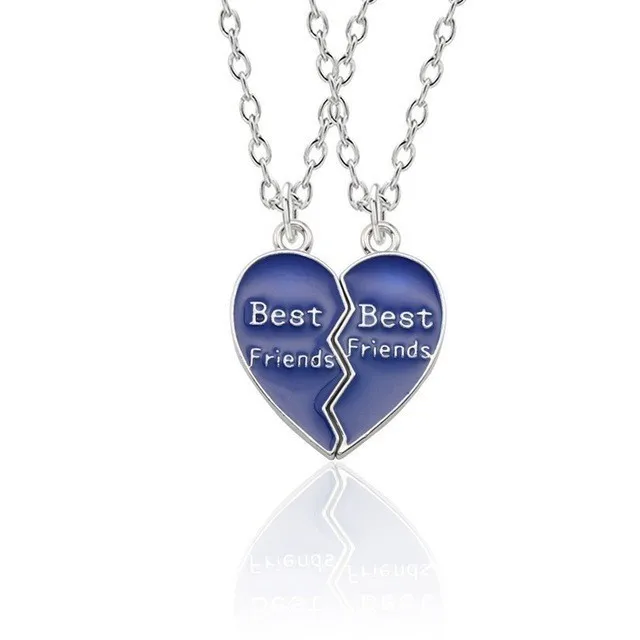 Ожерелье лучших друзей очарование леди кристалл сердце Тай Чи Корона лучший друг навсегда ожерелье подвеска дружба BFF ювелирные изделия подарок - Окраска металла: XL0017-Blue