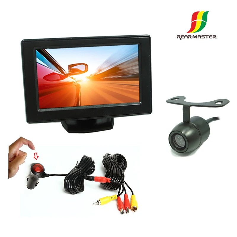 REARMASTER Universal Car Rear View Camera Kit with 4.3 Inch Monitor and