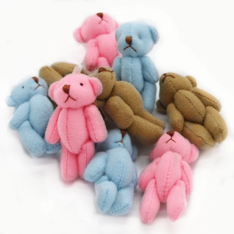 10pcs Mini 3 Colors, Kawaii 6.0CM Joint Bear Plush Stuffed TOY DOLL , Decor Bear For Children Girlfriend Gifts 10pcs lot 10pcs lm339 lm339 joint dip 14