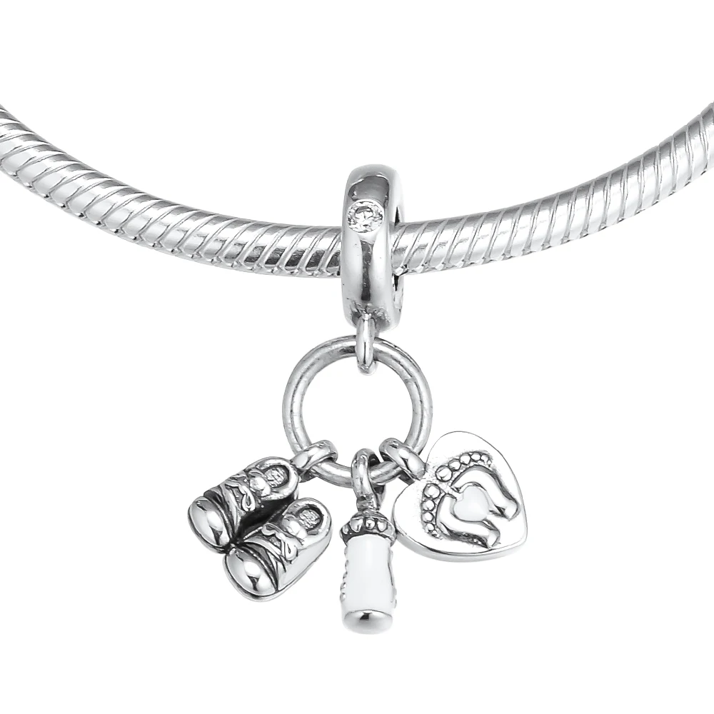 Подходит для Pandora Charms bracelets My Little Baby Висячие бусины 100% 925 пробы-серебро-ювелирные изделия Бесплатная доставка