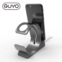 Подставка держатель для iPhone и часов из алюминиевого сплава зарядная док-станция 2в1 на домашнем столе и офисе