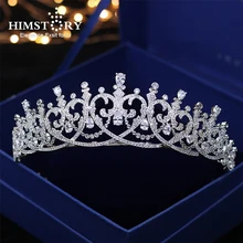 Himstory Gorgeous Wedding Tiara Bridal Tiaras Crowns Heart Shape Zircon CZ Women Hair Jewelry Accessories Tiara exellent full aaa cz crowns tiara bridal wedding hair jewelry accessories pageant headpiece tr15063
