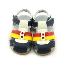 Sandq baby 100% niños sandalias de cuero genuino sandalias de las muchachas ojales marrón rosa azul marino nuevo verano zapatos chaussure zapato de bebe