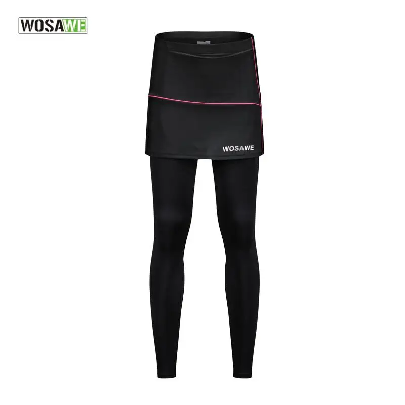 

WOSAWE Cycling pants Breathable Cooler Fabric Bike Clothing Cycling Pants Bicycle Woman Pants Tights With Skirts spring autumn