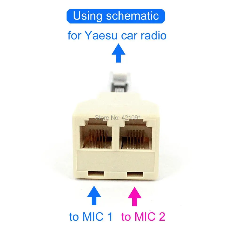 Hand Microphone 1 to 2 Splitter  7_0382