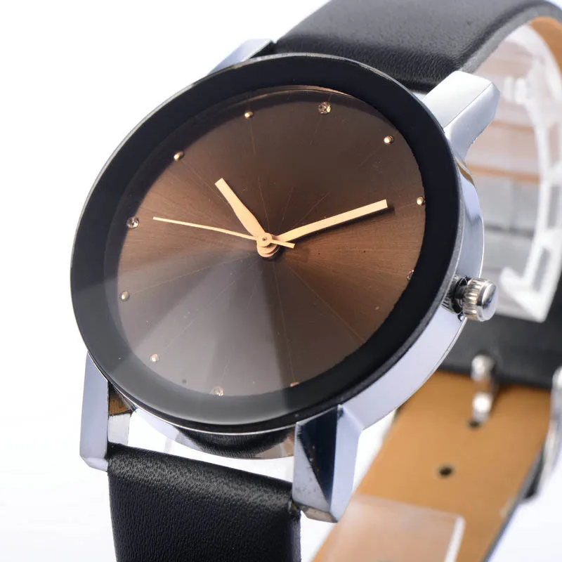 

Crystal Simple Round Dial  Creative Personality Minimalist Leather Men Quartz Watches Analog Casual Wristwatch For Women  XYY