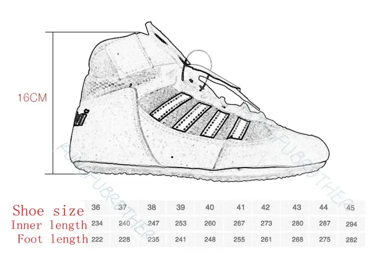 professional boxing wrestling shoes rubber outsole breathable combat size 38 shoe