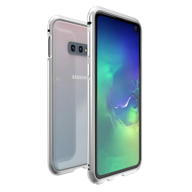 Для samsung Galaxy S10 Plus E металлический бампер чехол Luphie противоударный корпус алюминиевый сплав крышка лезвие бампер coque - Цвет: Silver