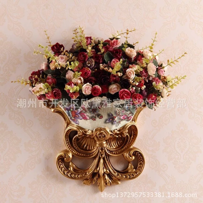 

European resin Handicraft wall hanging vase antique wall decoration wall decoration gift flower vase