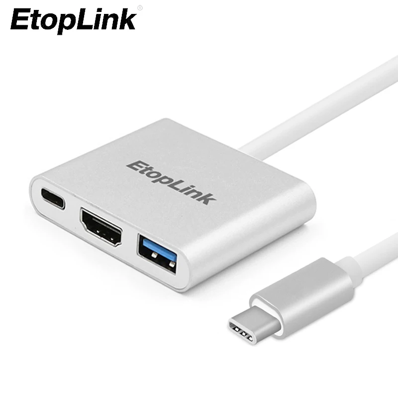 EtopLink USB-C HDMI USB 3.1 Type C Converter to Type-C to HDMI/USB-C/USB Charger Adapter For New MacBook Air Pro Mac Samsung S8+ bc212 c to 92