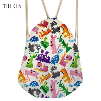 

THIKIN Brand Swimming Bags Women Backpack with Cute Cartoon Printing 2019 New Draw-string Sports Bag Unisex Beach Bolso