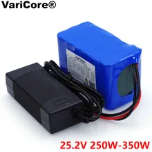 VariCore – batterie Li-ion 24V, 6s, 4A, 6A, 8A, 10A, 18650, 25.2V, 12ah, pour vélo électrique 350W, moteur 250W, chargeur inclus