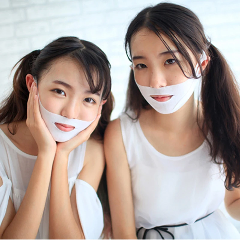 4D лифтинг гелевая маска для лица V-shape Sliming Sheet Masks против морщин для похудения лица повязка для подбородка проверка шеи тонкая маска уход за лицом