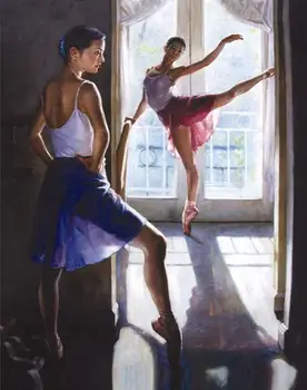 

Printed Painting on Canvas Ballerina is practicing Wall Art Picture for Living Room Home Decorations No Frame with Free shipping
