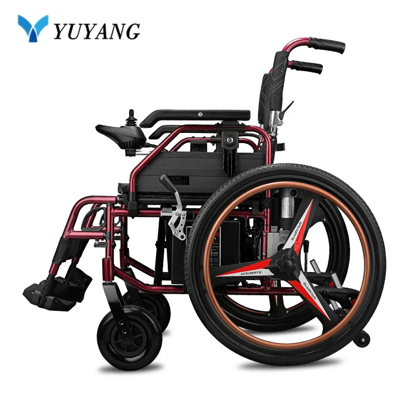  2018 Lightweight portable travel aluminum alloy foldable electric wheelchair