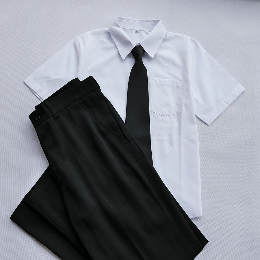 Белая рубашка в японском стиле для девочек, школьная форма jk с символическим галстуком, женская повседневная школьная форма, комплекты со штанами - Цвет: color1