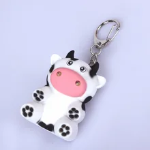high quality little Cows LED sound luminous key chain pendant portable flashlight gift toys wholesale commodity
