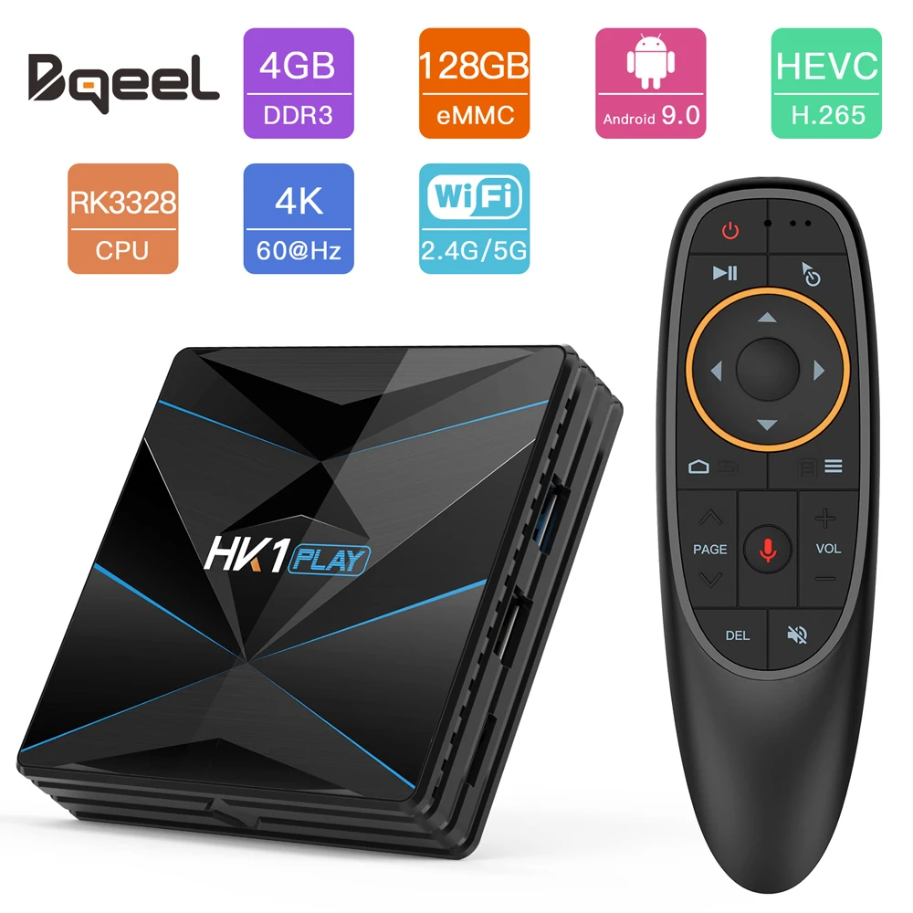 

Bqeel Samrt TV BOX 4K 3D Android 9.0 Amlogic S905X2 Quad Core ARM Google Player 4G 64G 128G 2.4G/5G Wifi Set Top Box TV Receiver