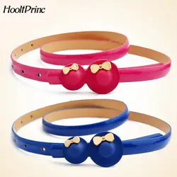 HooltPrinc Candy Color Metal Buckle Thin Casual Belt For Women , Leather Belt Female Straps Waistband For Apparel Accessories