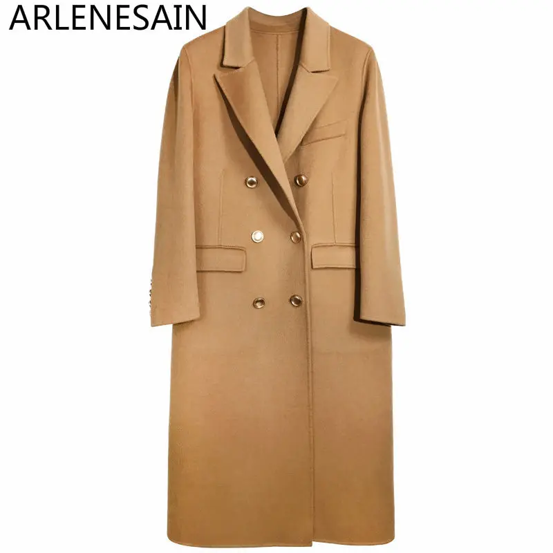 

Arlenesain custom New double-sided wool coat female long thin wool women coat