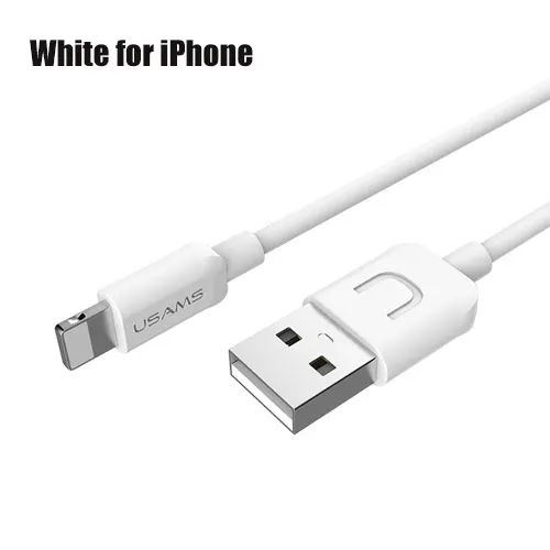 USAMS USB кабель для передачи данных для iPhone Micro usb type C кабель для мобильного телефона для освещения 2A кабель для быстрой зарядки USB C microusb type-c - Цвет: White for iphone