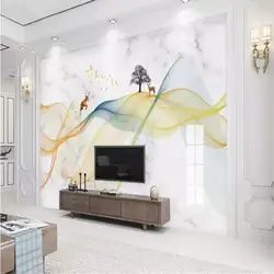 На заказ Новая китайская художественная абстрактная линия пейзаж мраморная текстурированная настенная бумага домашнее улучшение 3d