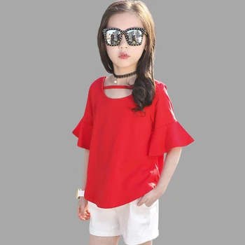 

Girls Clothes 2018 Summer Shorts + Pants 2 PCS Outfits For Girls Casual Style Teenage Kids Girls Clothes 8 10 12 14 Age
