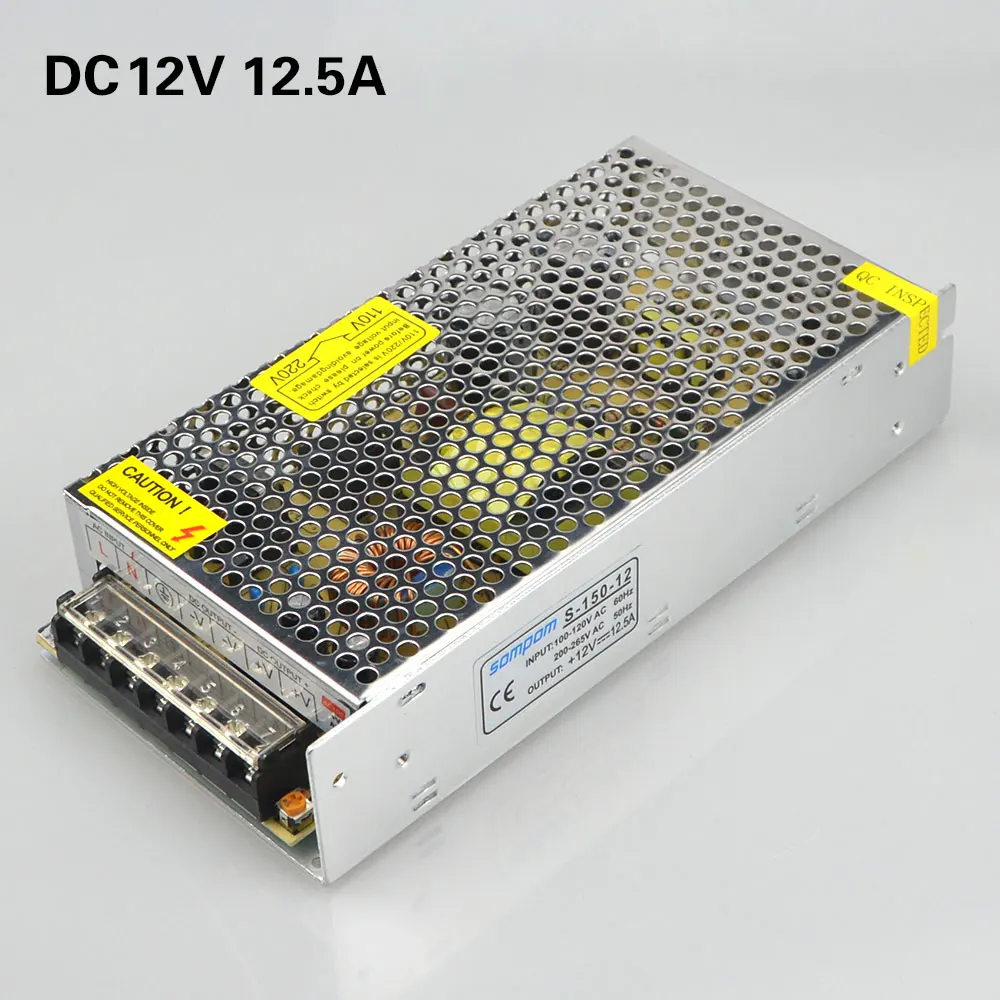 1.25A 2A 3.2A 5A 8.5A 10A 12.5A 15A 20A 30A переключатель Питание адаптер AC100V-240V для DC12V для Светодиодные ленты освещения трансформатор