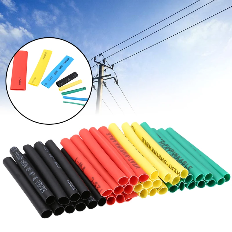 

400PCS Polyolefin Heat Shrink Tube Set 8 Sizes 1-14mm 2:1 Heat Shrink Tubing Insulation Shrinkable Tube Wire Cable Sleeves