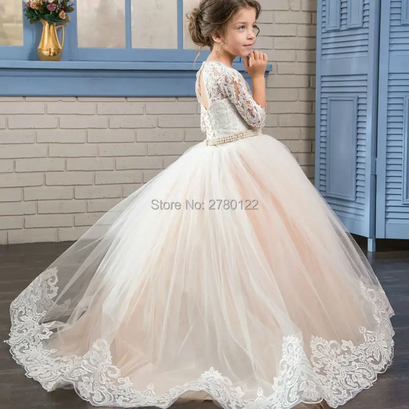 2017-Prom-Graduation-Holy-Communion-Dresses-Puffy-Kids-Half-Sleeves-Long-Pageant-Ball-Gown-Dresses-For(3)