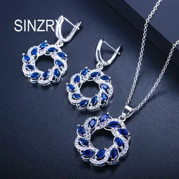 

SINZRY fashion circle cubic zirconia jewelry set multi color dazzling choker Necklace Earring Jewelry sets for women