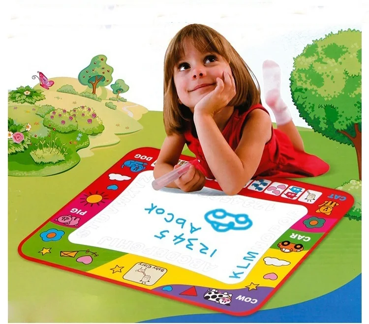 

80*60 cm Large Size magic water Drawing Toys Canvas Painting Game Blanket with 2 pens Drawing Board for Kids