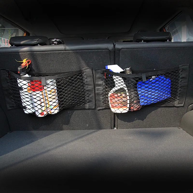 

Universal Car Storage Net Auto Pocket Luggage Holder Organizer Seat Bag Stick Tape Nylon Mesh Net Bag Car Styling