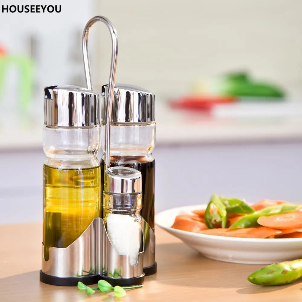 Durable Kitchen Gl Oil Vinegar Salt Pepper Seasoning Gravy Boats Durable Kitchen Gl Oil Vinegar Salt Pepper Seasoning Gravy Boats Soy Container Shaker Cruet Set With Stand E Tool In Pigs