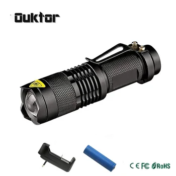 

2000 lumens Mini Powerful Flashlight LED waterproof lanterna cree LED torch Zoom with Charger battery