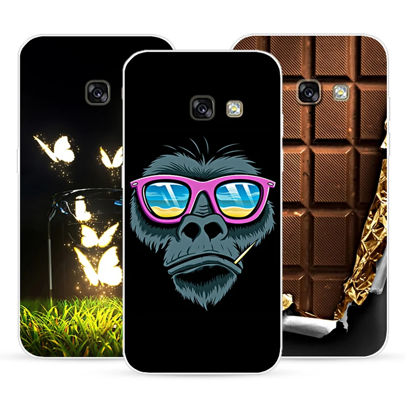 Case For Samsung Galaxy A7 2017 A720F Transparent Printing Drawing Silicone Phone Cases Cover A720FL |