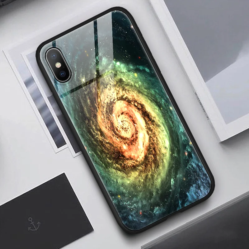 Чехол из закаленного стекла Star Space для iphone 7 8 6 6S Plus XR X XS Max чехол Meizu 16X 16 Samsung Galaxy S8 S9