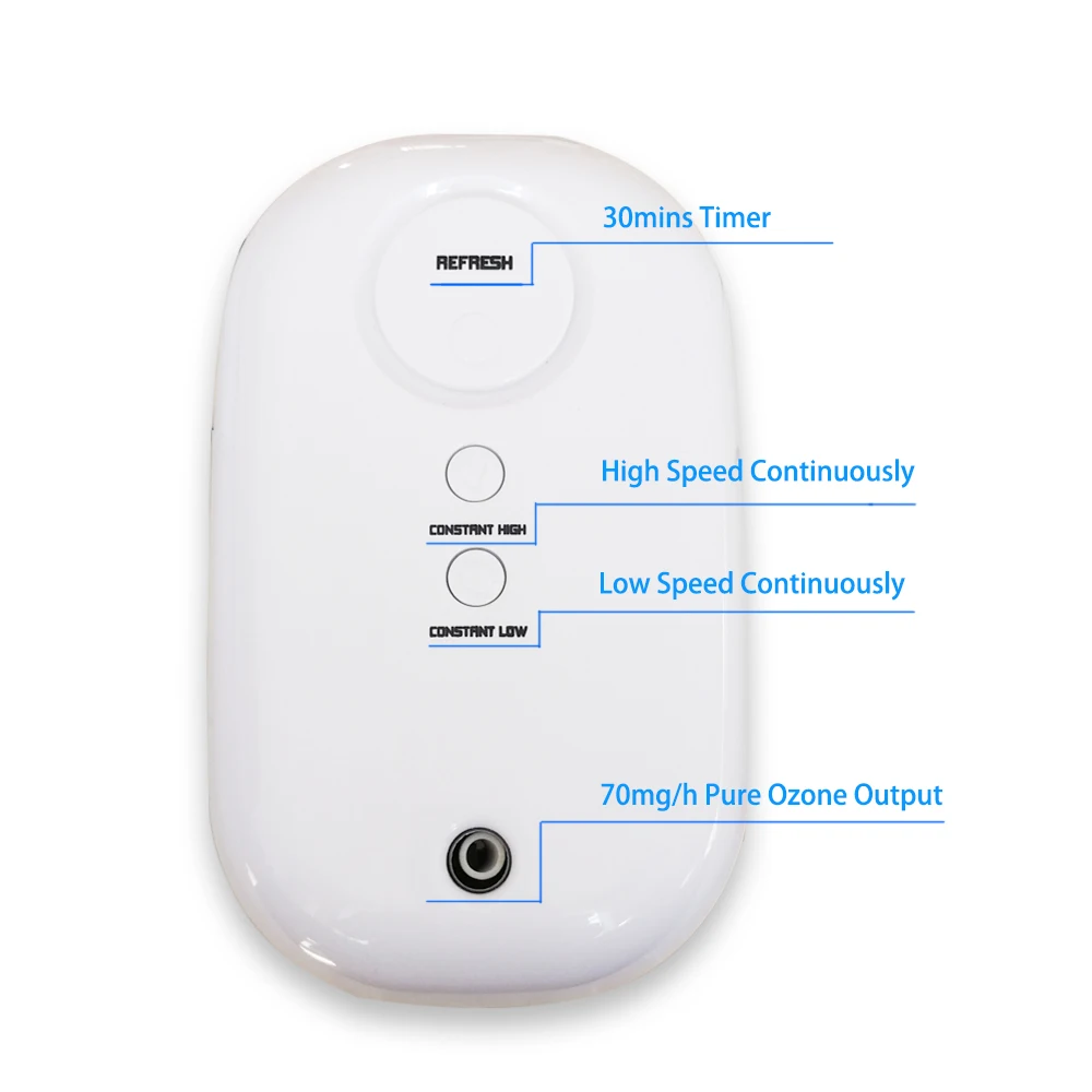 Озоновый очиститель воздуха дезодорант O3 70 мг/ч с таймером/длительным режимом работы 2 скорости 100-240 В устраняющий запах озоновый дезинфектор