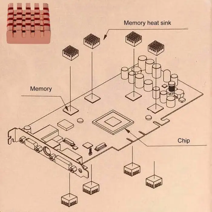 8 шт./компл. Медь теплоотвод Для DDR DDR2 DDR3 Оперативная память памяти кулер 8 DJA99