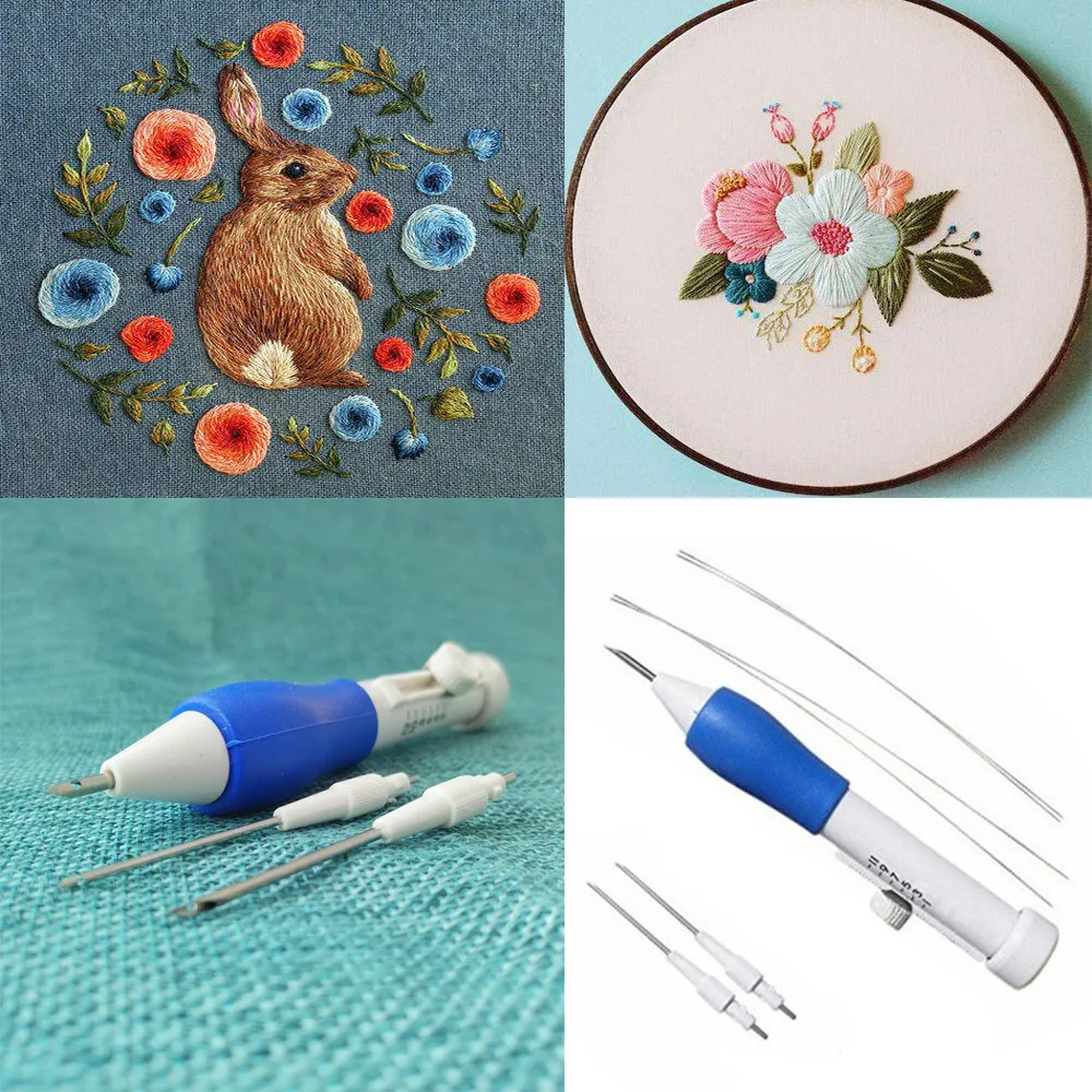 

1 Set Magic Embroidery Pen Knitting Embroidery Needle Weaving Tool Fancy Color Paint Kit Stitching Cross Supply 2018 Hot Sale