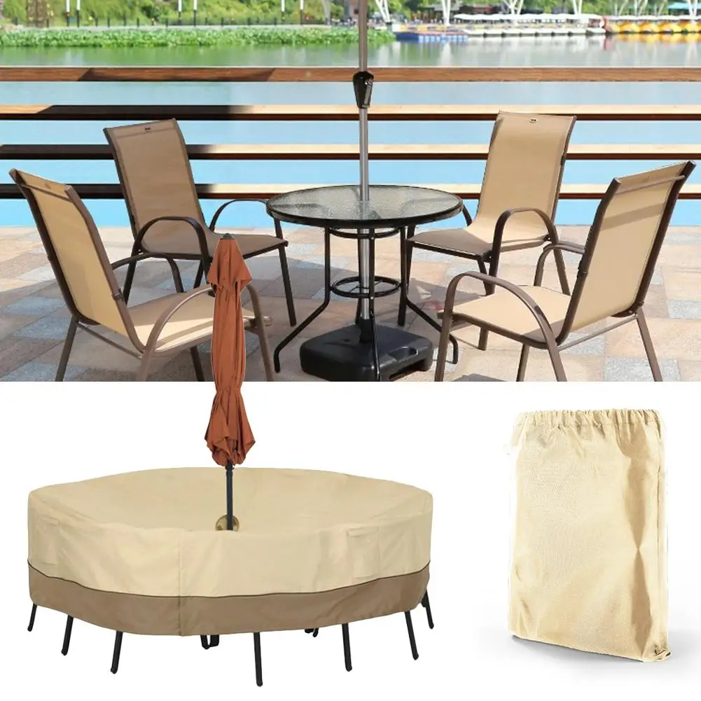 Waterproof Outdoor Patio Garden Round Table Cover Garden Furniture Duse