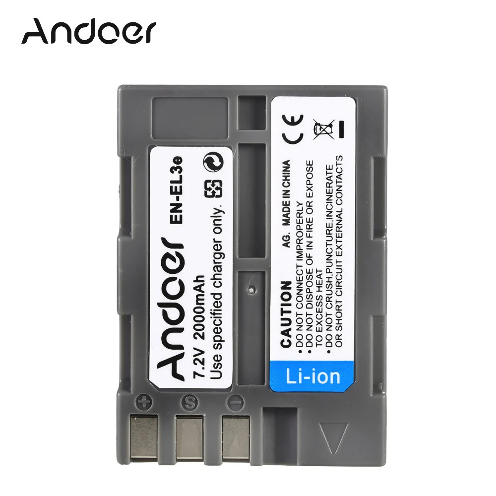 

Andoer EN-EL3e Rechargeable Camera Li-ion Battery for Nikon D700 D300 D200 D80 D90 D70s D300s D50 D100 7.2V 2000mAh
