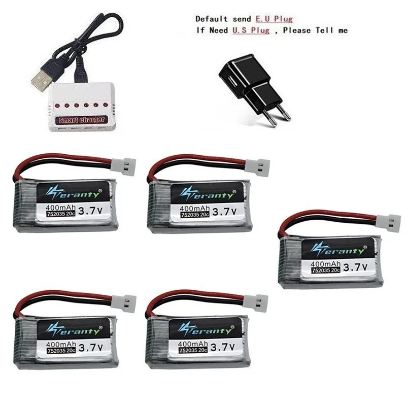 3,7 V 400 мА/ч, Батарея и(6 в 1) Зарядное устройство для SYMA X15 X5A-1 X15C X15W H31 X4 H107 KY101 E33C E33 U816A V252 H6C RC ЗАПАСНЫЕ Запчасти - Цвет: Зеленый