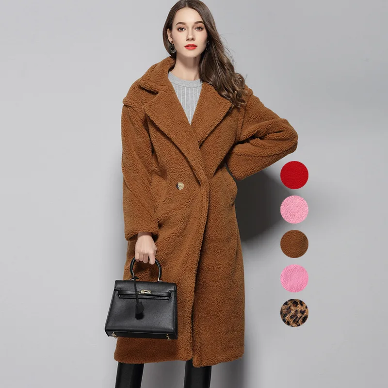 Turn down collar thickening wool coat women raccoon warm winter coats outerwear 2019 new arrival | Женская одежда