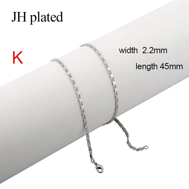 JHplated Африканские модные мужские ожерелья ювелирные изделия длина 45 см серебряного цвета ожерелья для женщин дать мальчик друзья ювелирные изделия подарок на день рождения - Окраска металла: K (2.2mm-45cm)