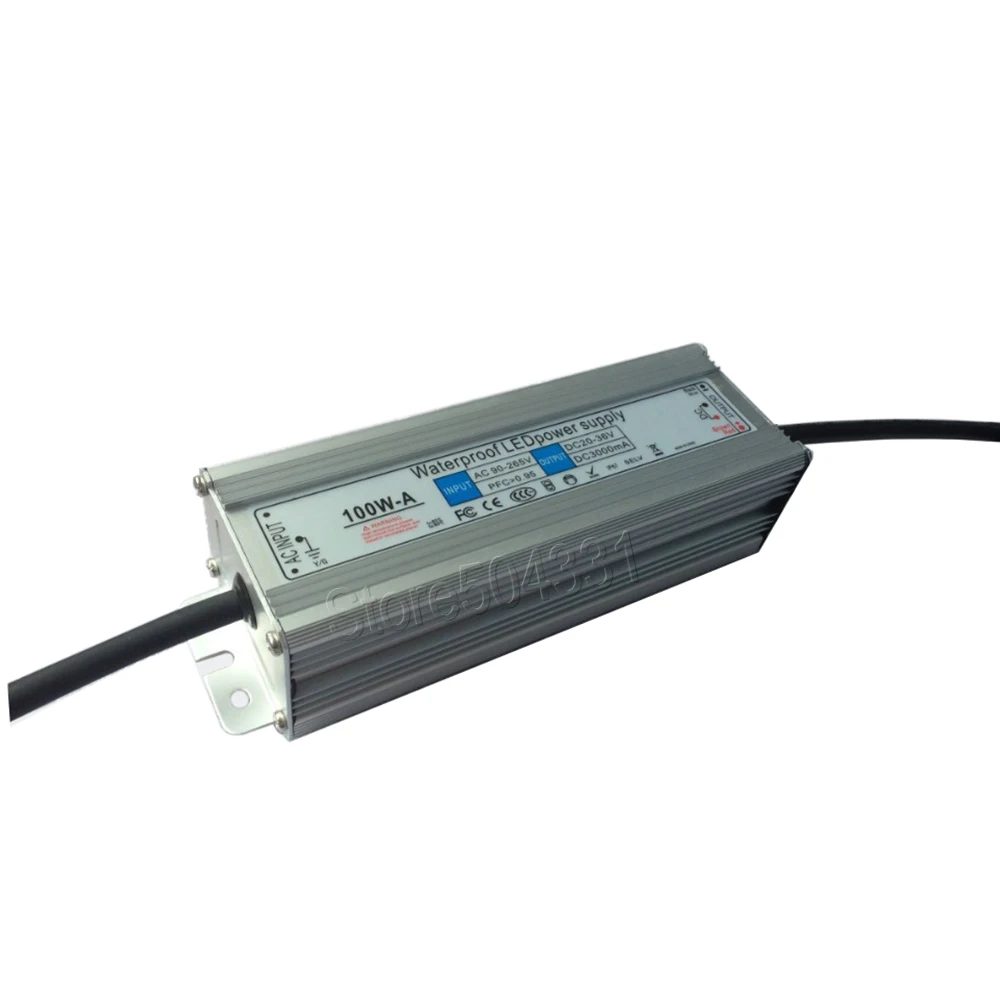 

100W Led driver output DC20-36V 3000mA waterproof driver for Lighting Transformers diy led light driver