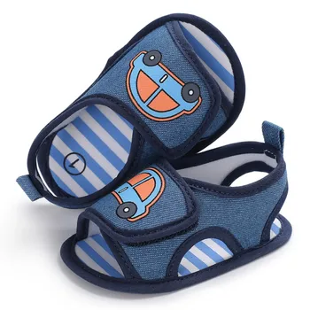 

Newborn Baby Boys Shoes Infant Toddler Car Printed Crib Footwear Blue Soft Sole First Walker Prewalkers Fashion New Shoe Summer